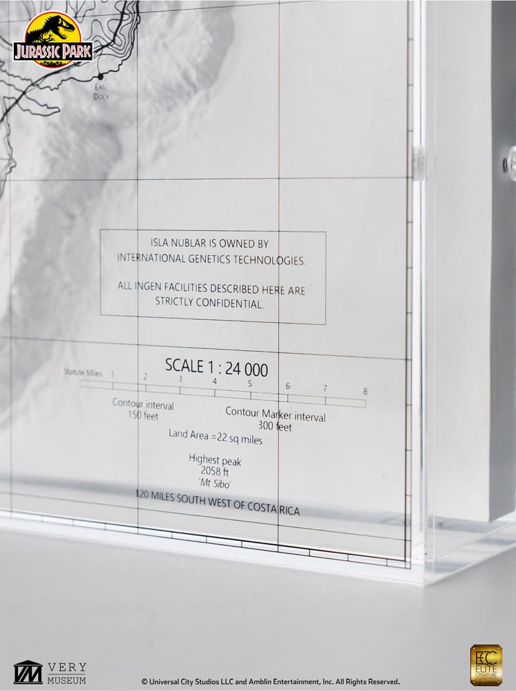 Jurassic Park Topografisk Karta Isla Nublar Elite Creature Collectibles