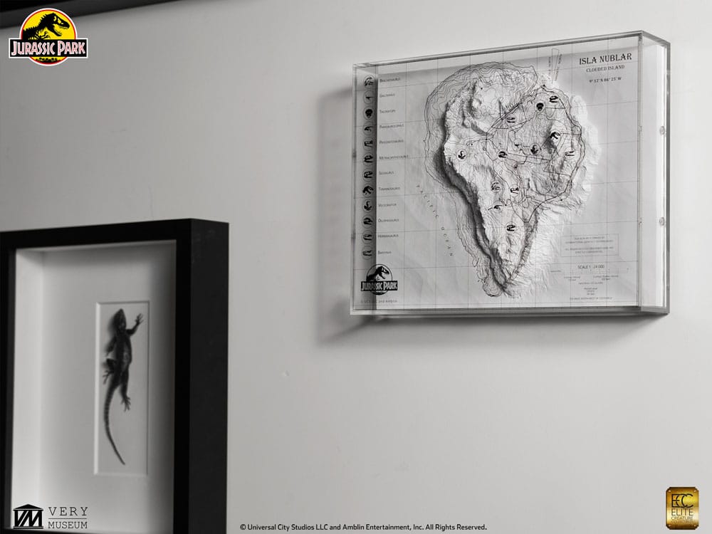 Jurassic Park Topografisk Karta Isla Nublar Elite Creature Collectibles