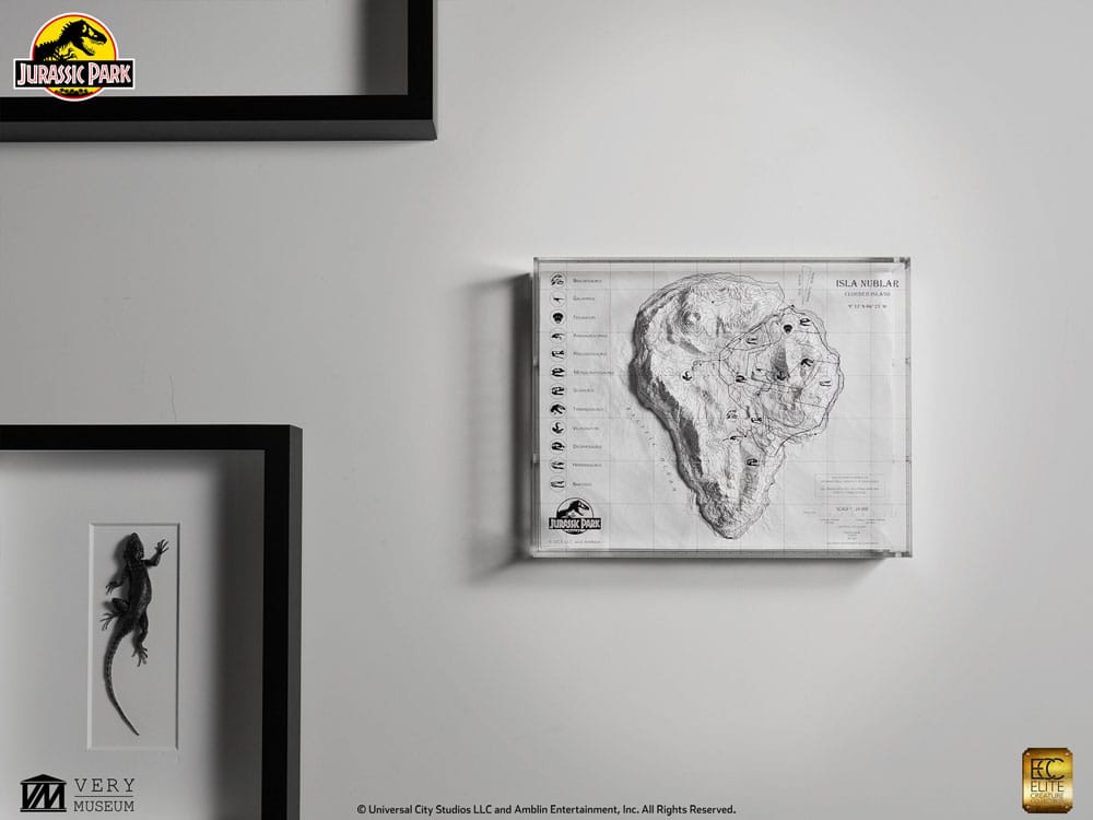 Jurassic Park Topografisk Karta Isla Nublar Elite Creature Collectibles