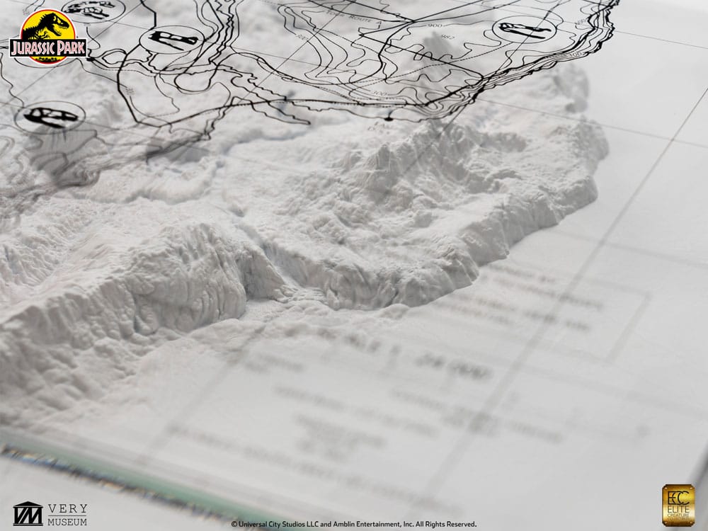 Jurassic Park Topografisk Karta Isla Nublar Elite Creature Collectibles