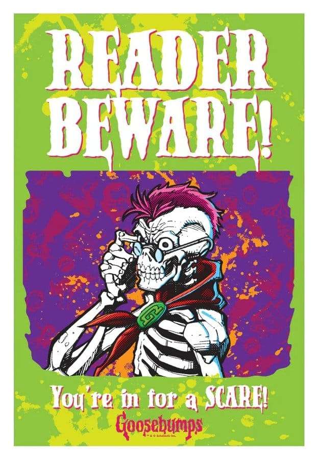 Goosebumps Metal Sign Reader Beware metallskylt