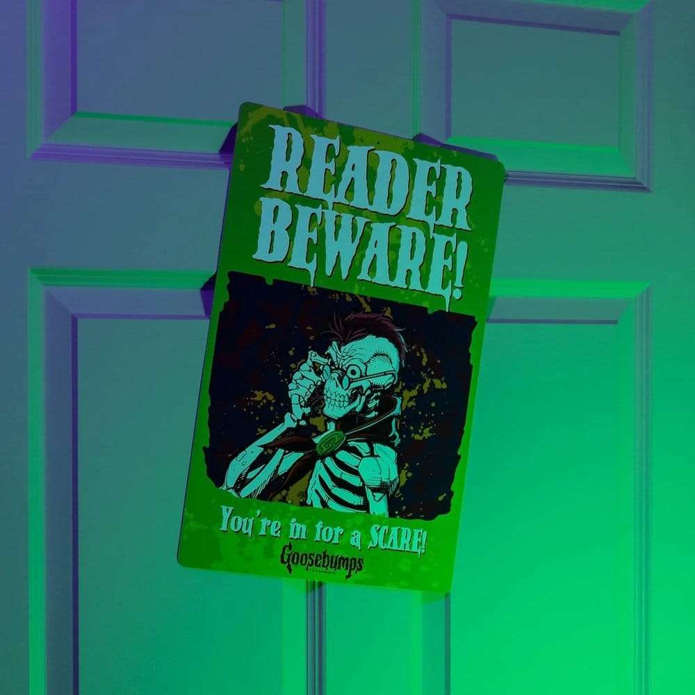 Goosebumps Metal Sign Reader Beware metallskylt