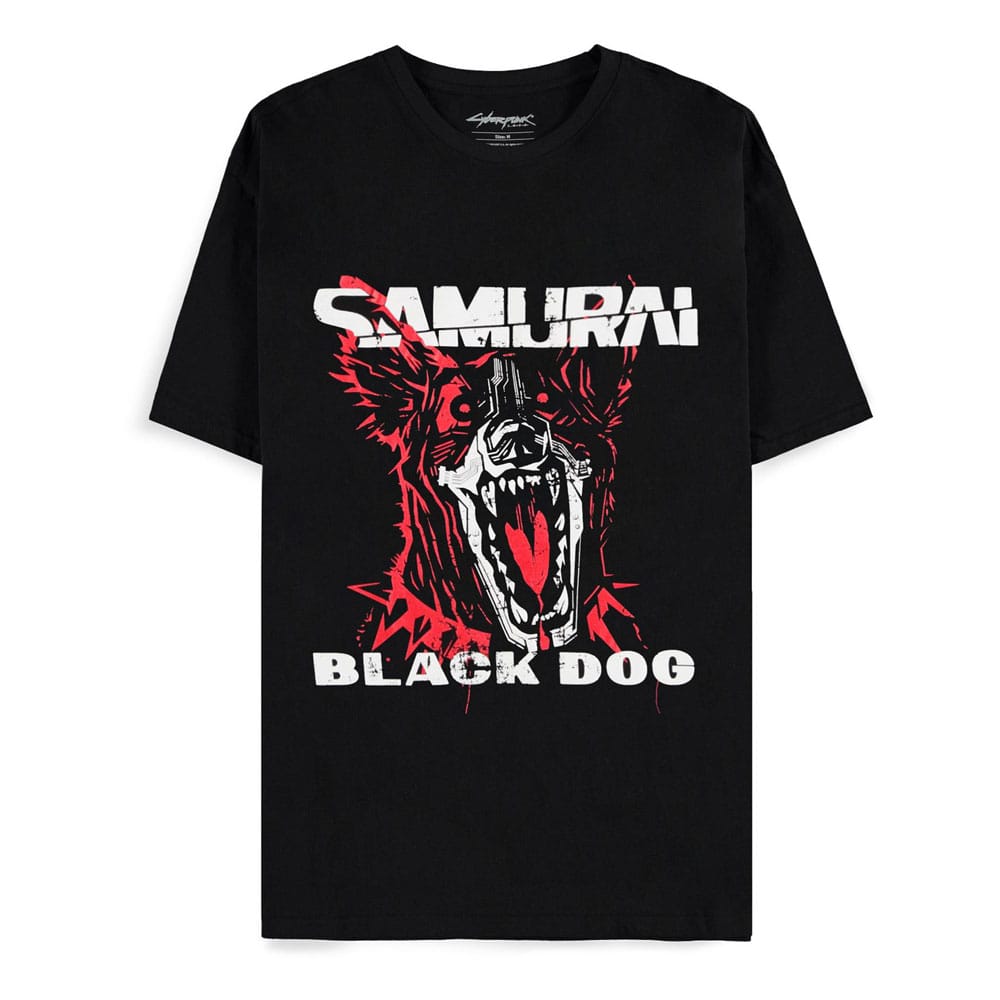 Cyberpunk 2077 T-shirt - Black Dog Samurai Album Art Difuzed