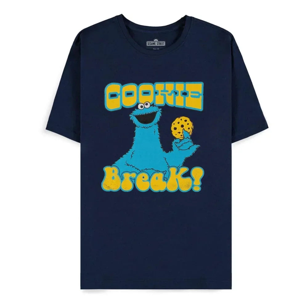 Sesame Street T-Shirt Cookie Monster Navy Cookie Break Size M Difuzed