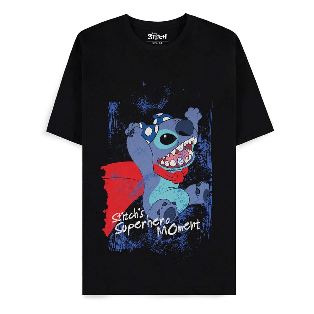 Lilo & Stitch T-Shirt Superhjälte Svart Difuzed