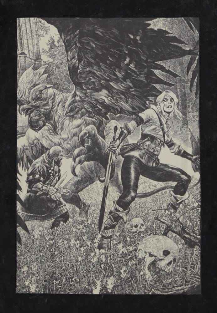 The Witcher T-shirt Ciri och Basilisken S