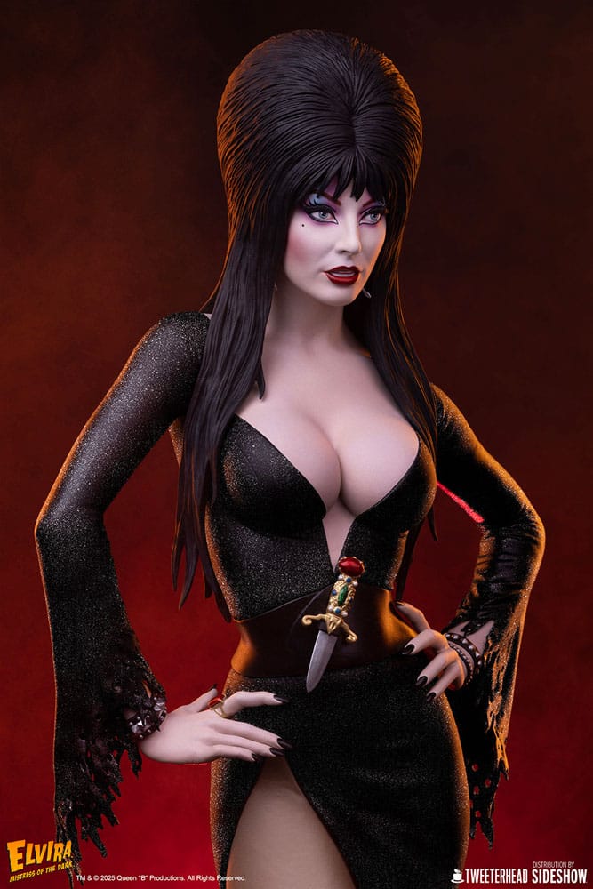 Elvira: Mistress of the Dark Maquette 1/4 Elvira (Svart Glitterklänning) 48 cm Tweeterhead