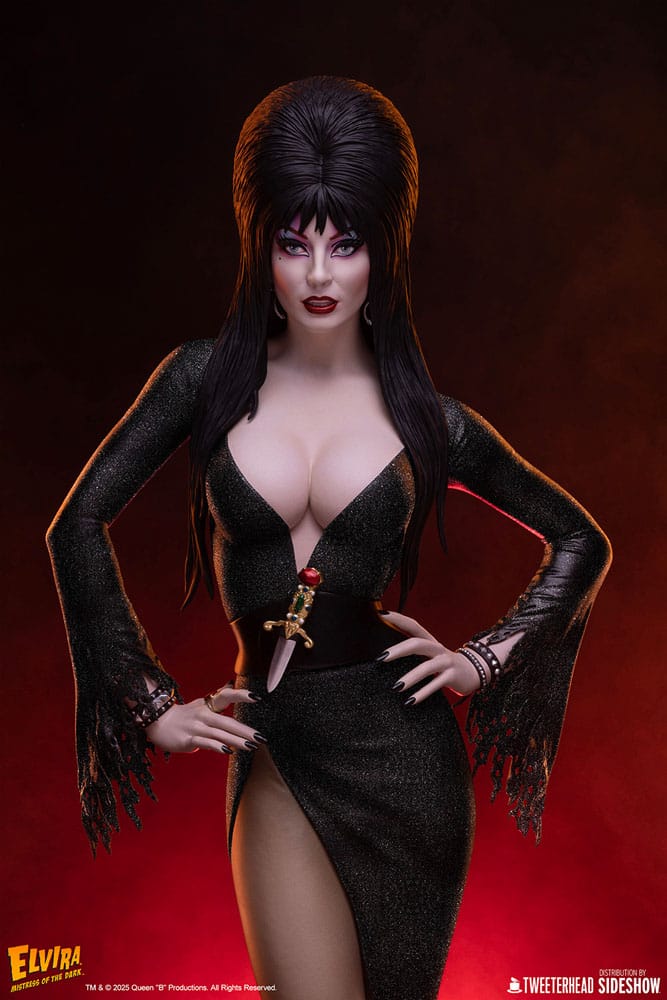 Elvira: Mistress of the Dark Maquette 1/4 Elvira (Svart Glitterklänning) 48 cm Tweeterhead