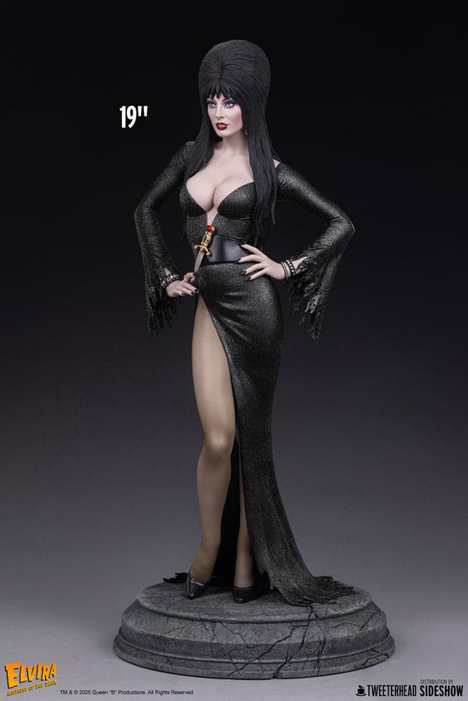Elvira: Mistress of the Dark Maquette 1/4 Elvira (Svart Glitterklänning) 48 cm Tweeterhead