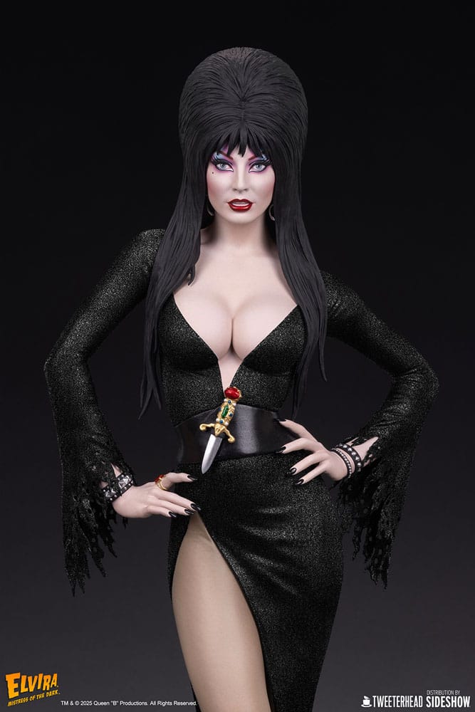 Elvira: Mistress of the Dark Maquette 1/4 Elvira (Svart Glitterklänning) 48 cm Tweeterhead
