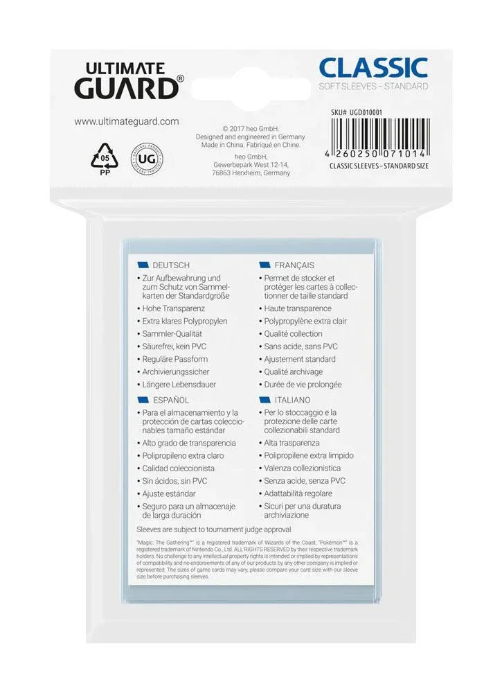 Ultimate Guard Classic Sleeves Standard Storlek (100) Ultimate Guard