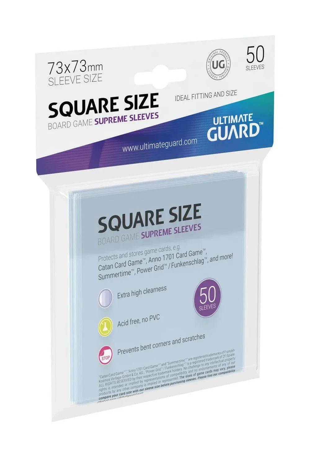 Ultimate Guard Supreme Sleeves för Spelkort (Square) - 50 Pack Ultimate Guard