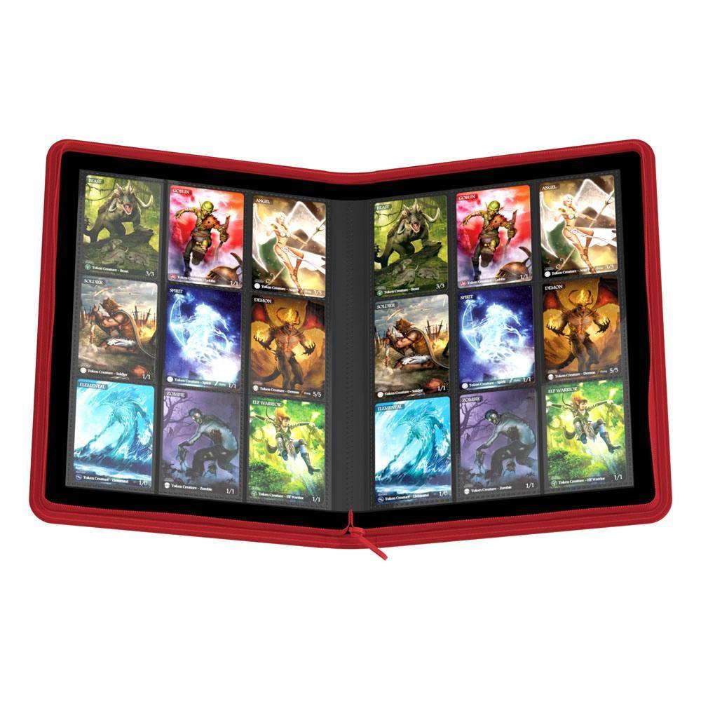 Ultimate Guard Zipfolio 360 med 18-fickor Xenoskin - Röd Ultimate Guard