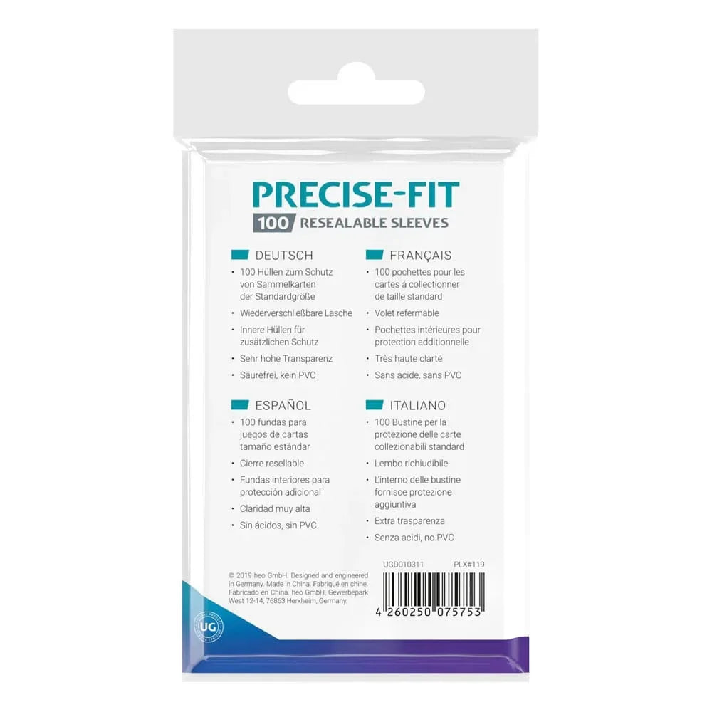 Ultimate Guard Precise-Fit Sleeves Standard Size (100) - Resealable Ultimate Guard