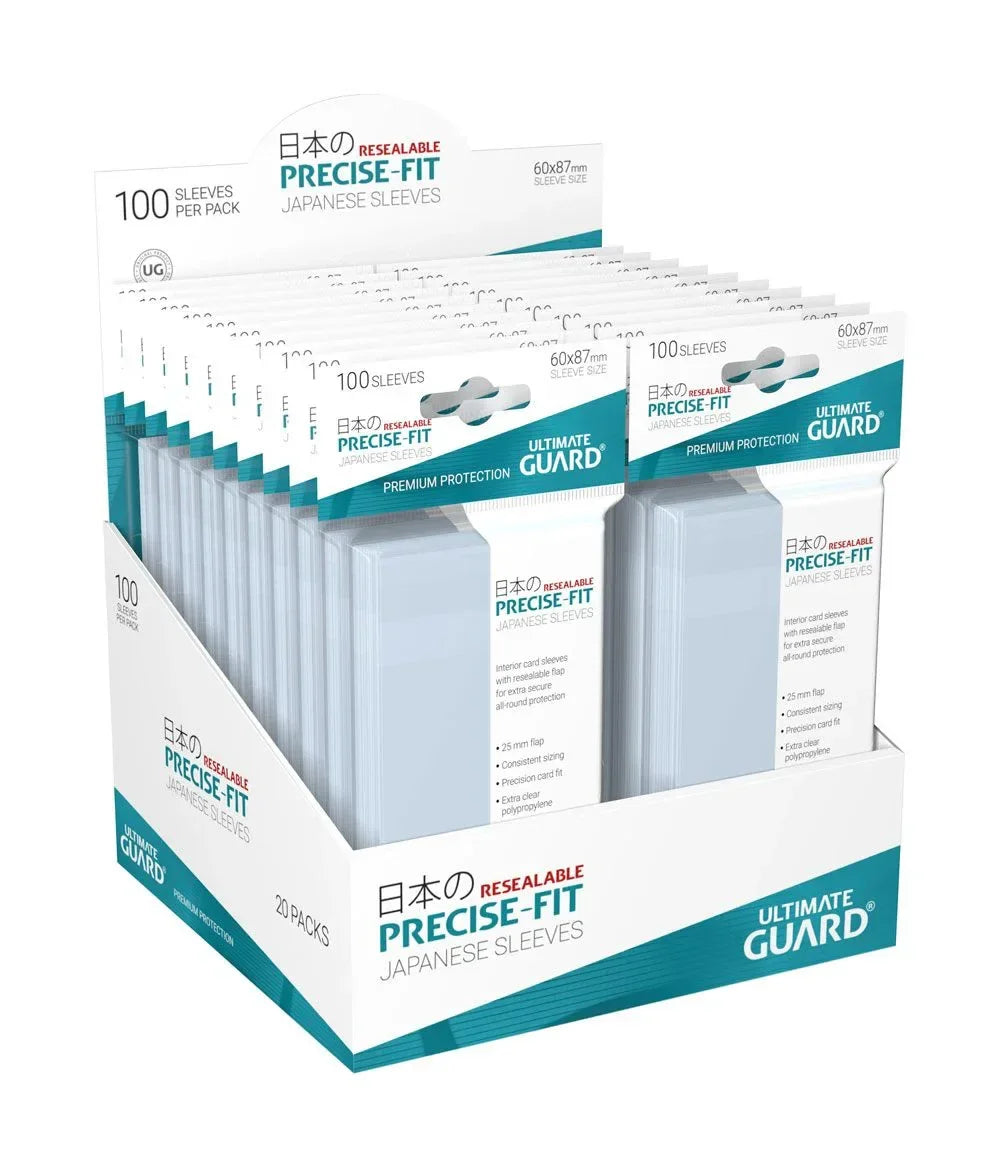 Ultimate Guard Precise-Fit Sleeves Japansk Storlek (100) - Återförslutbara Ultimate Guard