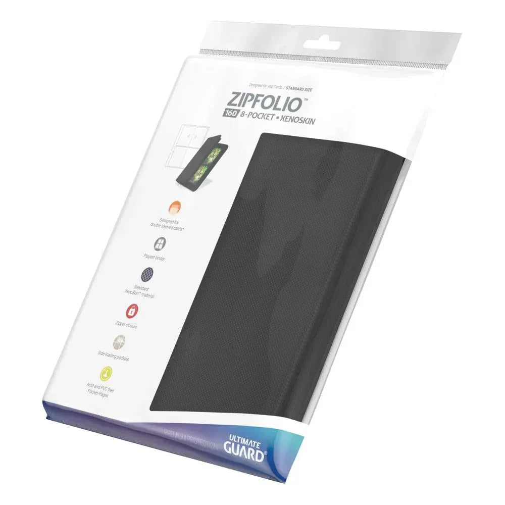 Ultimate Guard Zipfolio 160 8-Pocket Xenoskin - Black Ultimate Guard