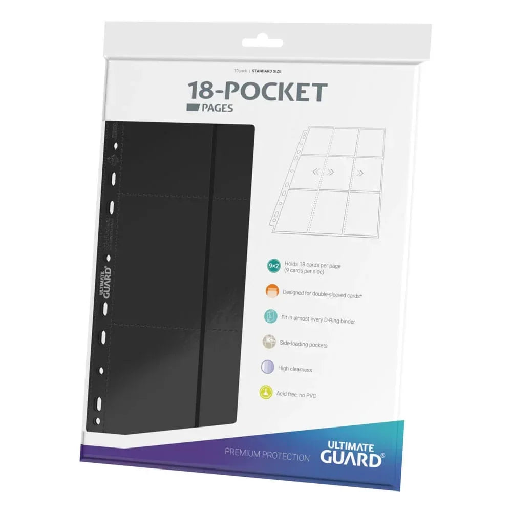 Ultimate Guard 18-Pocket Pages Side-Loading - Black (10-Pack) Ultimate Guard