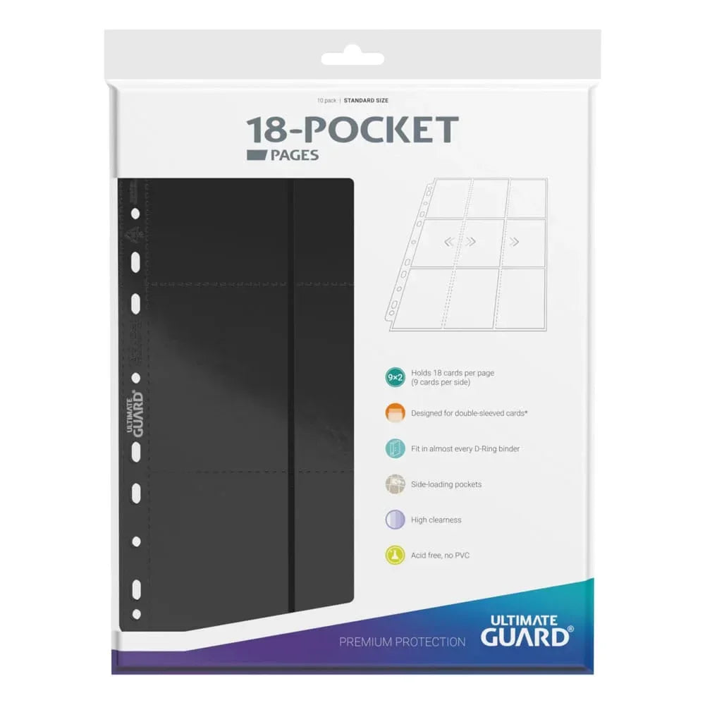 Ultimate Guard 18-Pocket Pages Side-Loading - Black (10-Pack) Ultimate Guard