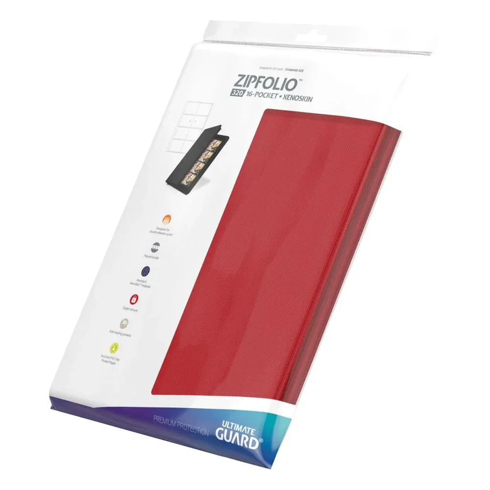 Ultimate Guard Zipfolio 320 - 16-Pocket Xenoskin i Röd Ultimate Guard