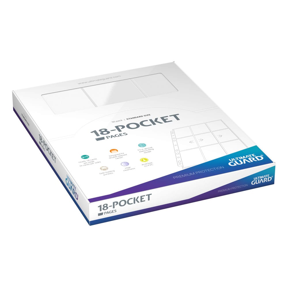 Ultimate Guard 18-ficksblad med sidoladdning (50 st) - Vit
