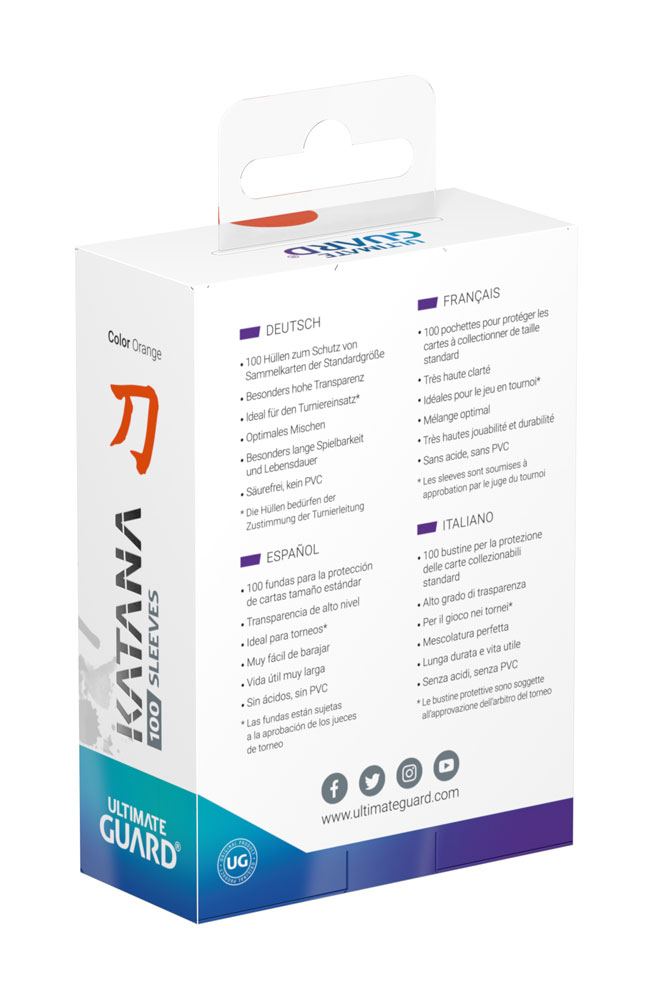 Ultimate Guard Katana Sleeves Standard Size (100) - Orange Ultimate Guard