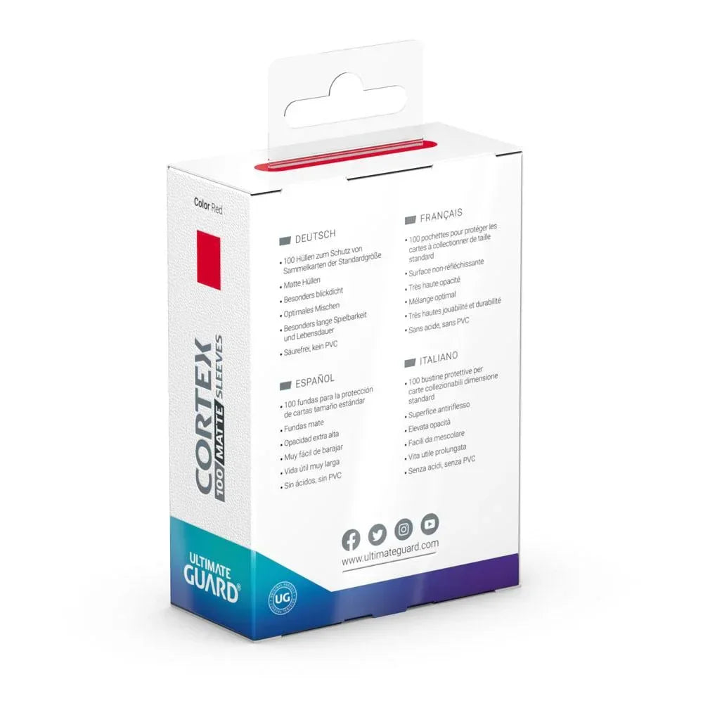 Ultimate Guard Cortex Sleeves Matte Standard Size (100) - Röd Ultimate Guard