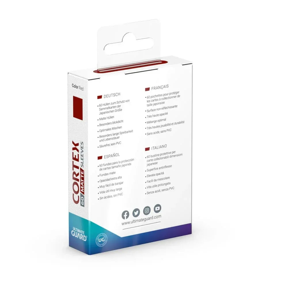 Ultimate Guard Cortex Sleeves Matte Japansk Storlek (60) - Röd Ultimate Guard
