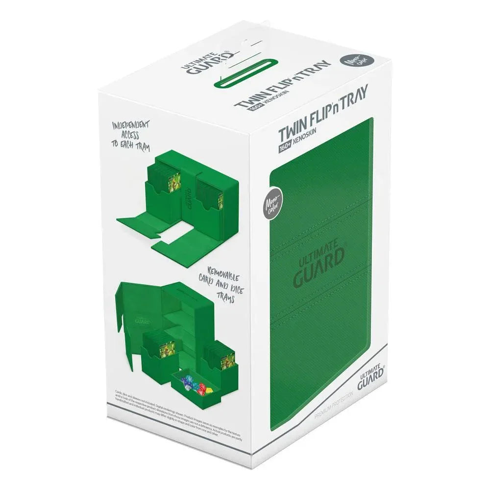 Ultimate Guard Twin Flip'n'Tray 160+ Xenoskin - Grön Ultimate Guard