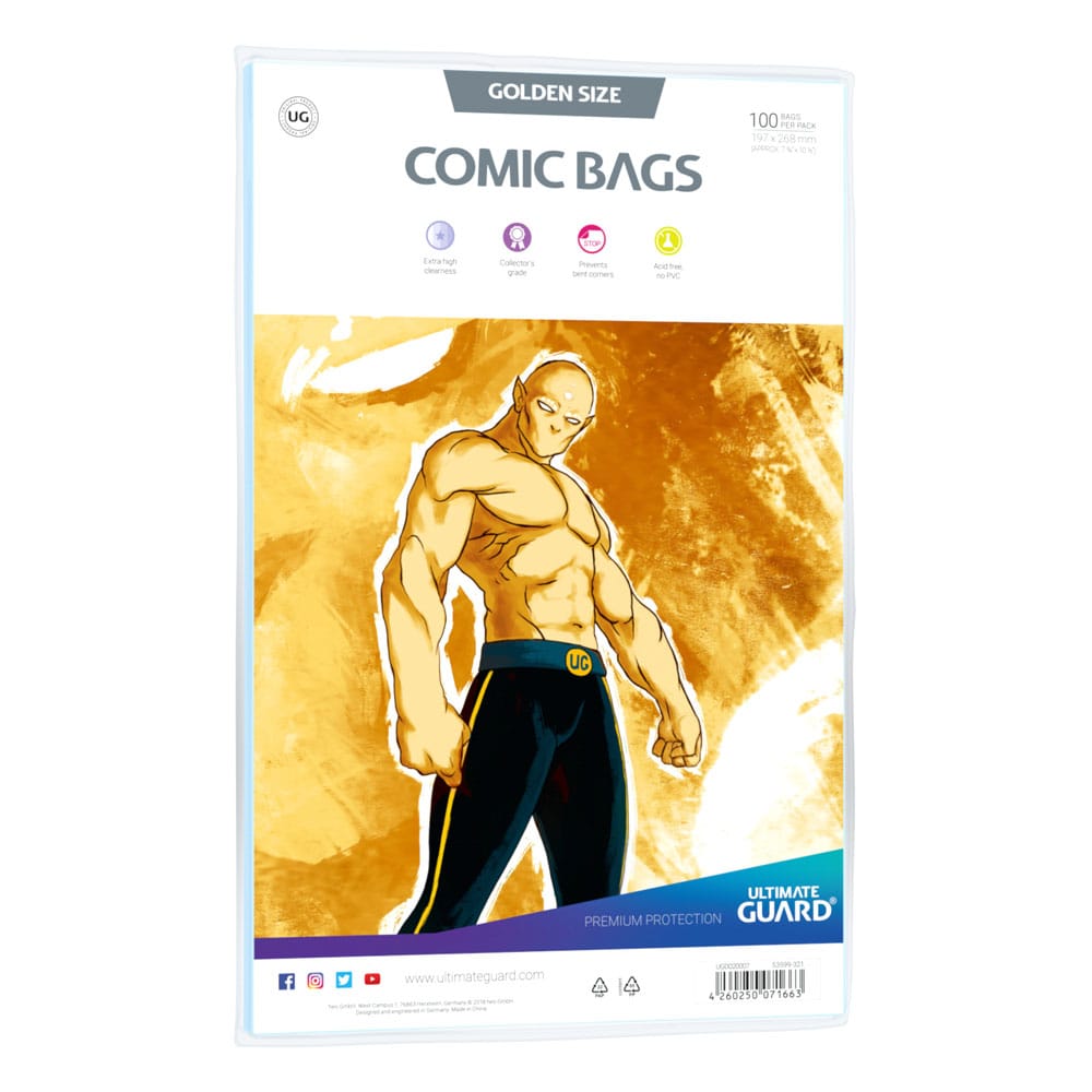 Ultimate Guard Comic Bags Standard (100) - Golden Size Ultimate Guard