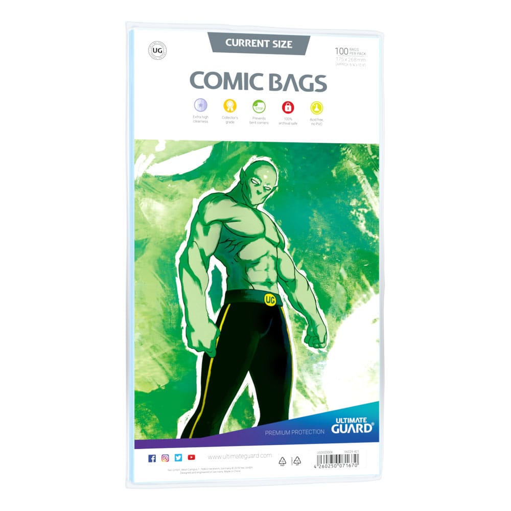 Ultimate Guard Comic Bags Standard (100) - Current Size Ultimate Guard