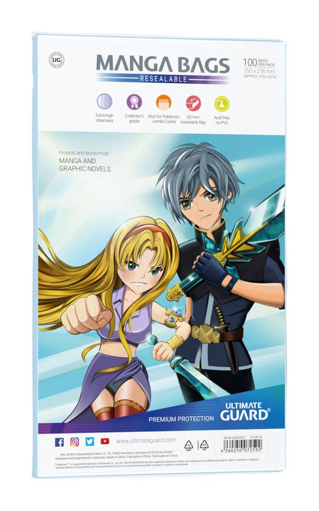 Ultimate Guard Manga Bags Resealable (100-pack) Ultimate Guard