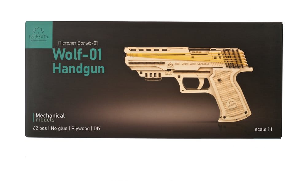 Ugears 3D Wooden Puzzle Wolf-01 Handgun