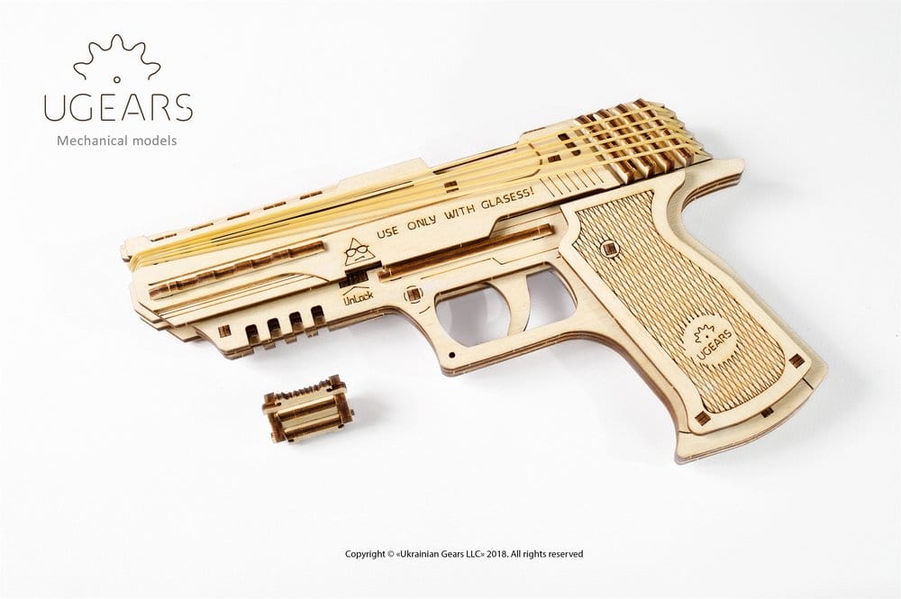 Ugears 3D Wooden Puzzle Wolf-01 Handgun