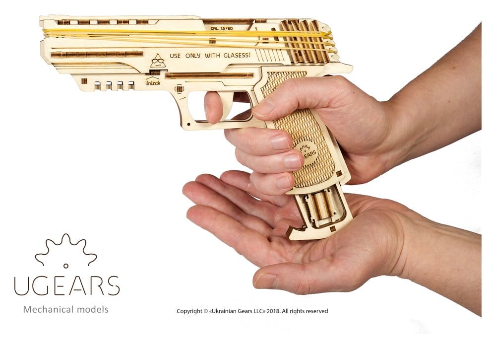 Ugears 3D Wooden Puzzle Wolf-01 Handgun