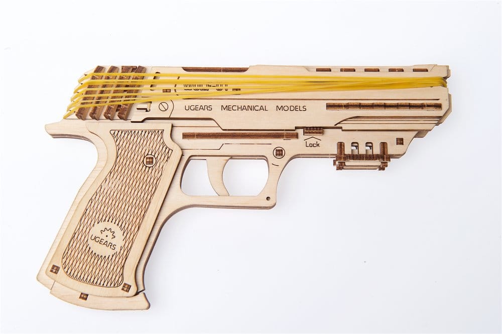 Ugears 3D Wooden Puzzle Wolf-01 Handgun