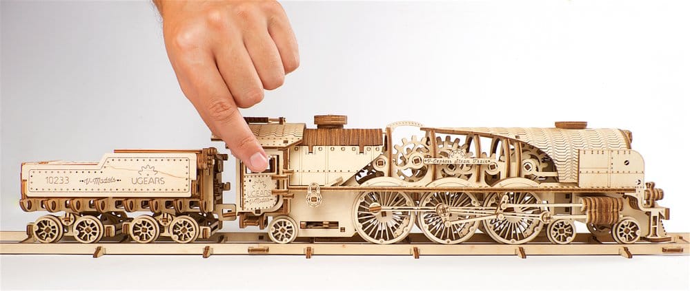 Ugears 3D Wooden Puzzle V-Express Steam Train with Tender