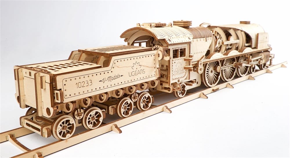 Ugears 3D Wooden Puzzle V-Express Steam Train with Tender