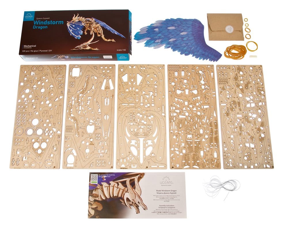 Ugears 3D Wooden Puzzle Windstorm Dragon