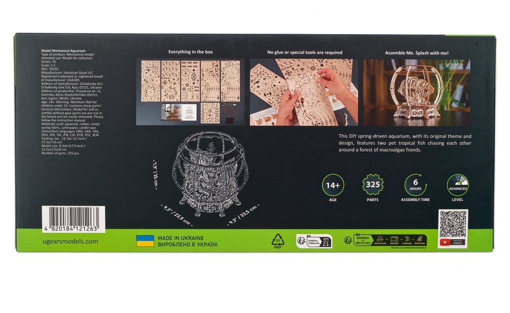 Ugears 3D Wooden Puzzle Mechanical Aquarium