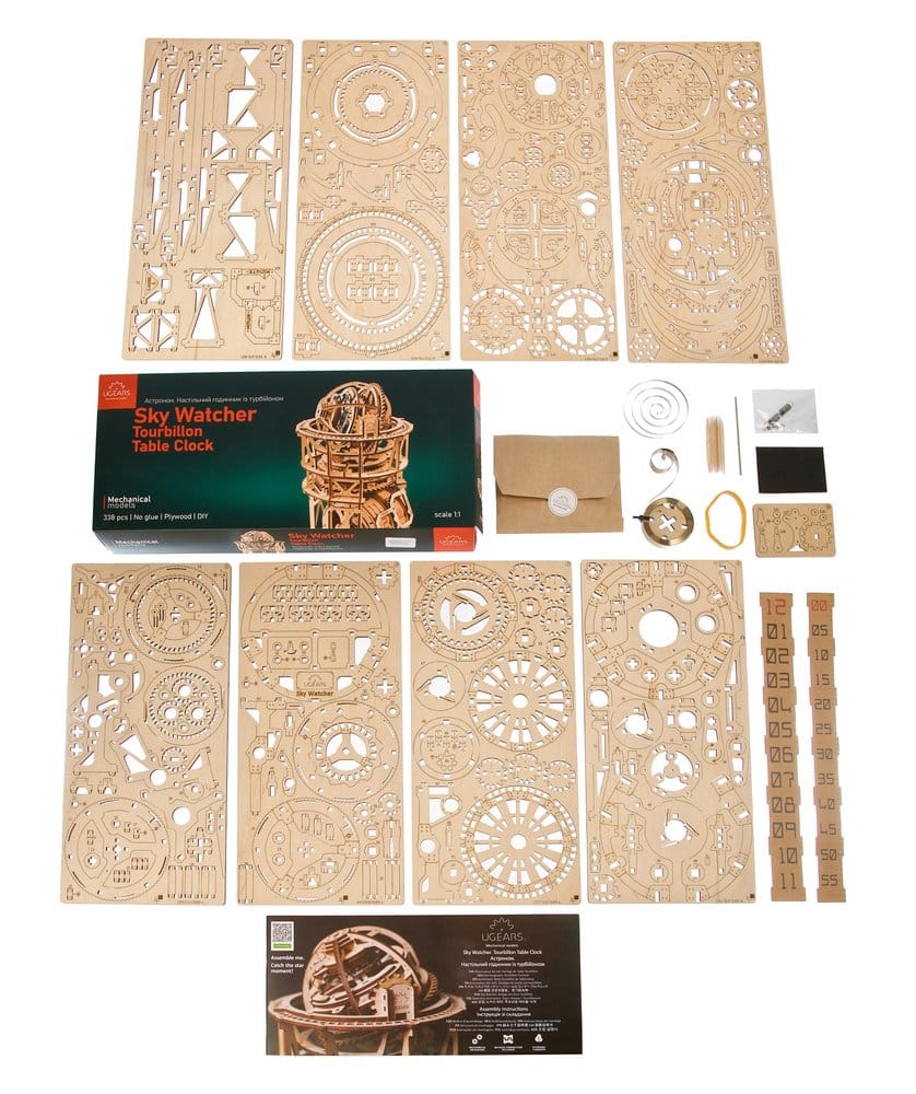 Ugears 3D Wooden Puzzle Sky Watcher Tourbillon Table Clock