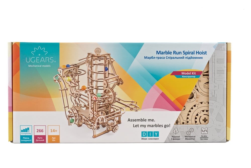 Ugears 3D Wooden Puzzle Marble Run Spiral Hoist