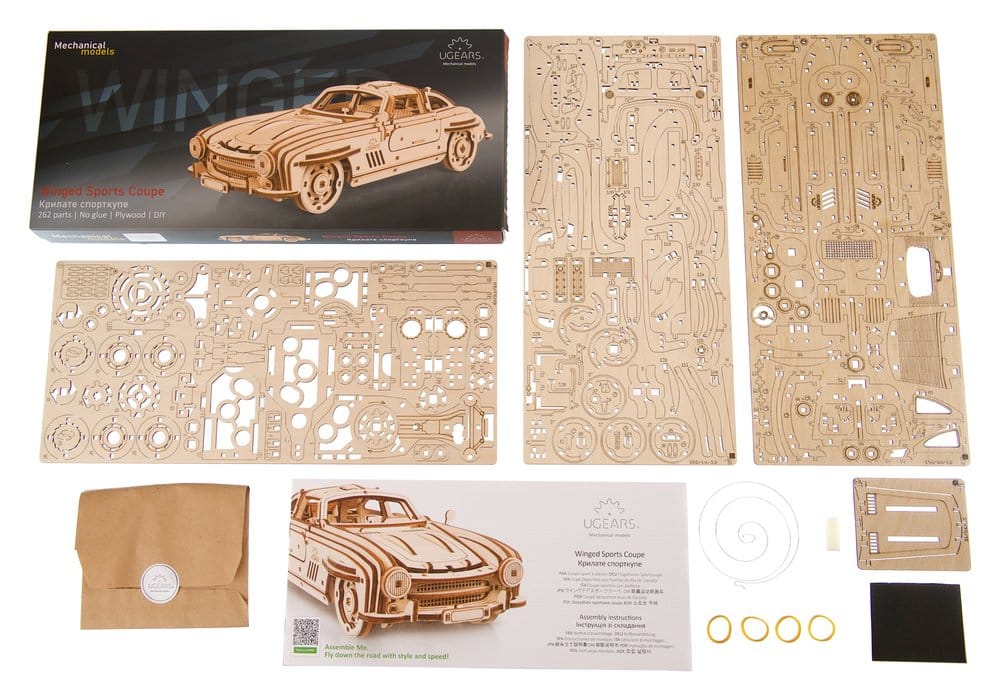 Ugears 3D Wooden Puzzle Winged Sports Coupe