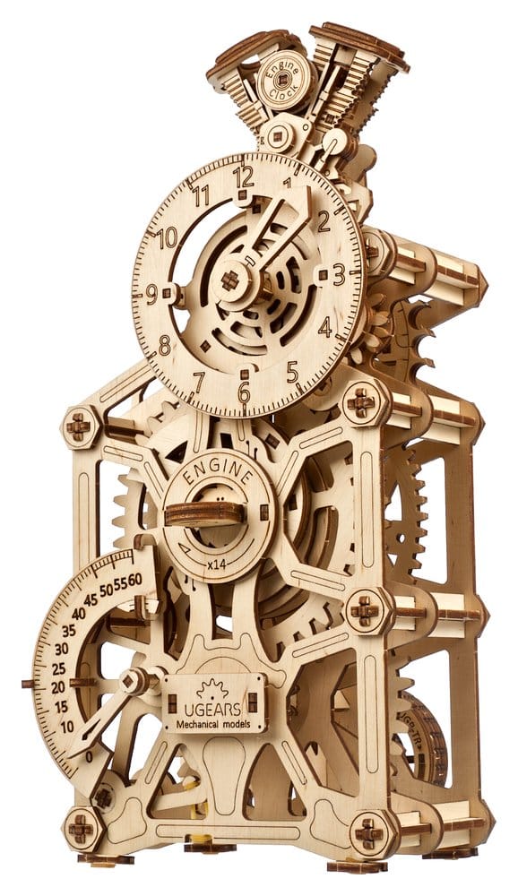 Ugears 3D Wooden Puzzle Engine Clock
