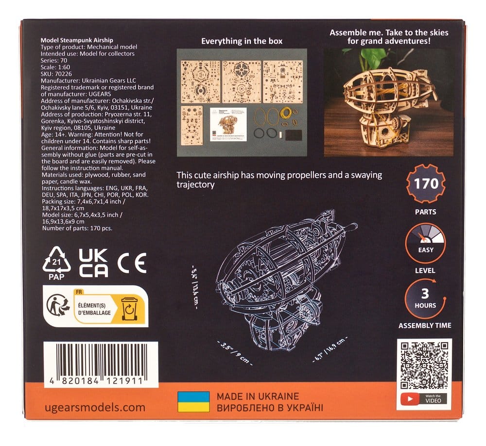 Ugears 3D Wooden Puzzle Steampunk Airship
