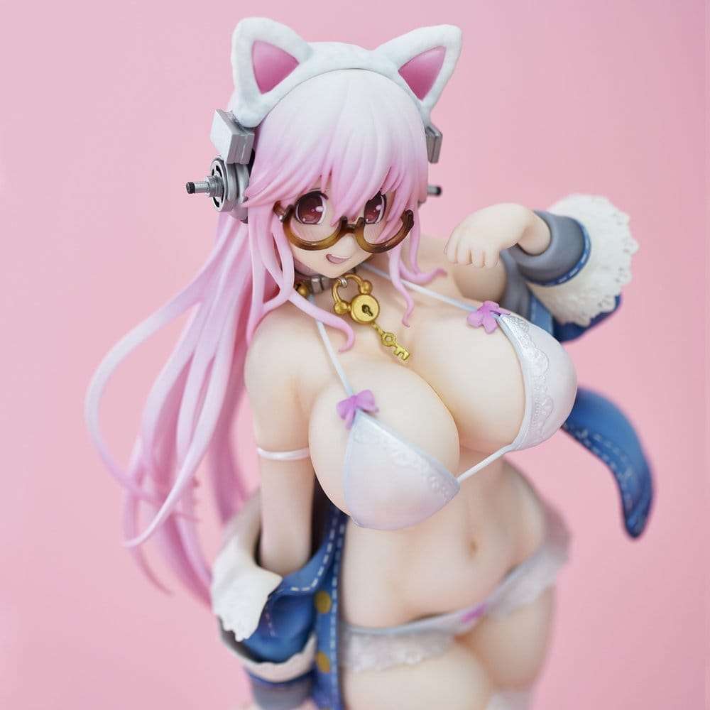 Super Sonico PVC Figure White Cat Ver. (Reissue) 27 cm
