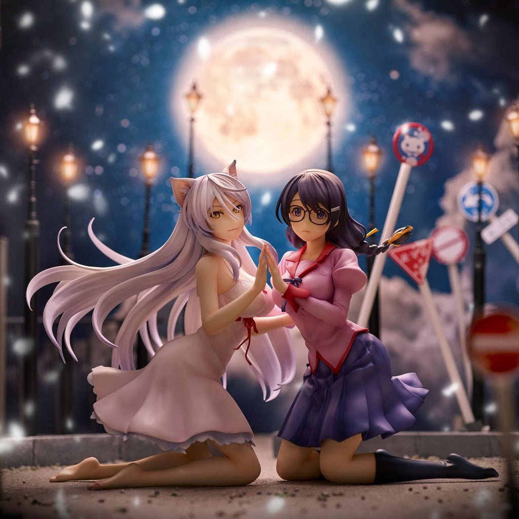 Nekomonogatari Monogatari Series PVC Figurer Tsubasa Hanekawa Set (re-run) 19 cm Union Creative