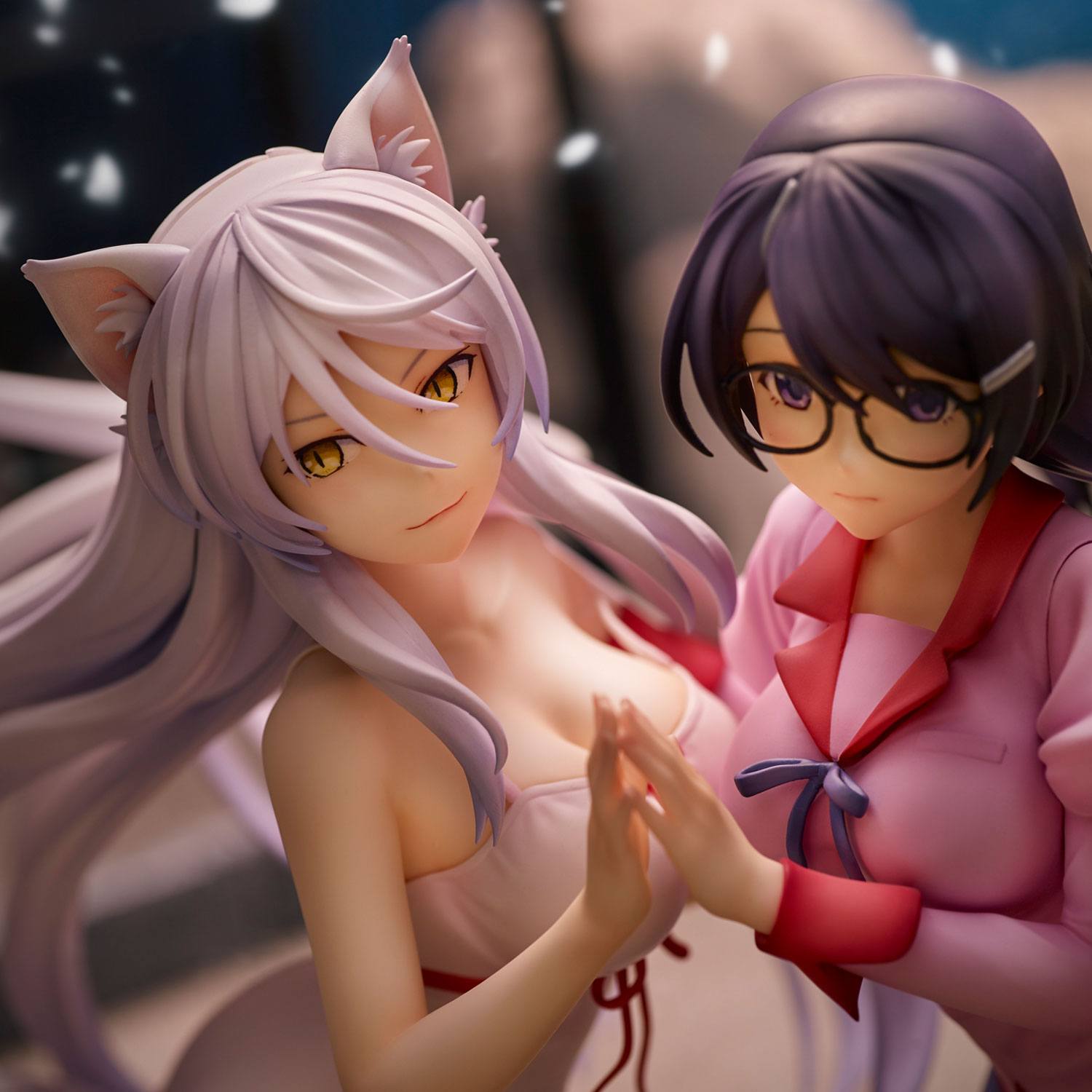 Nekomonogatari Monogatari Series PVC Figurer Tsubasa Hanekawa Set (re-run) 19 cm Union Creative