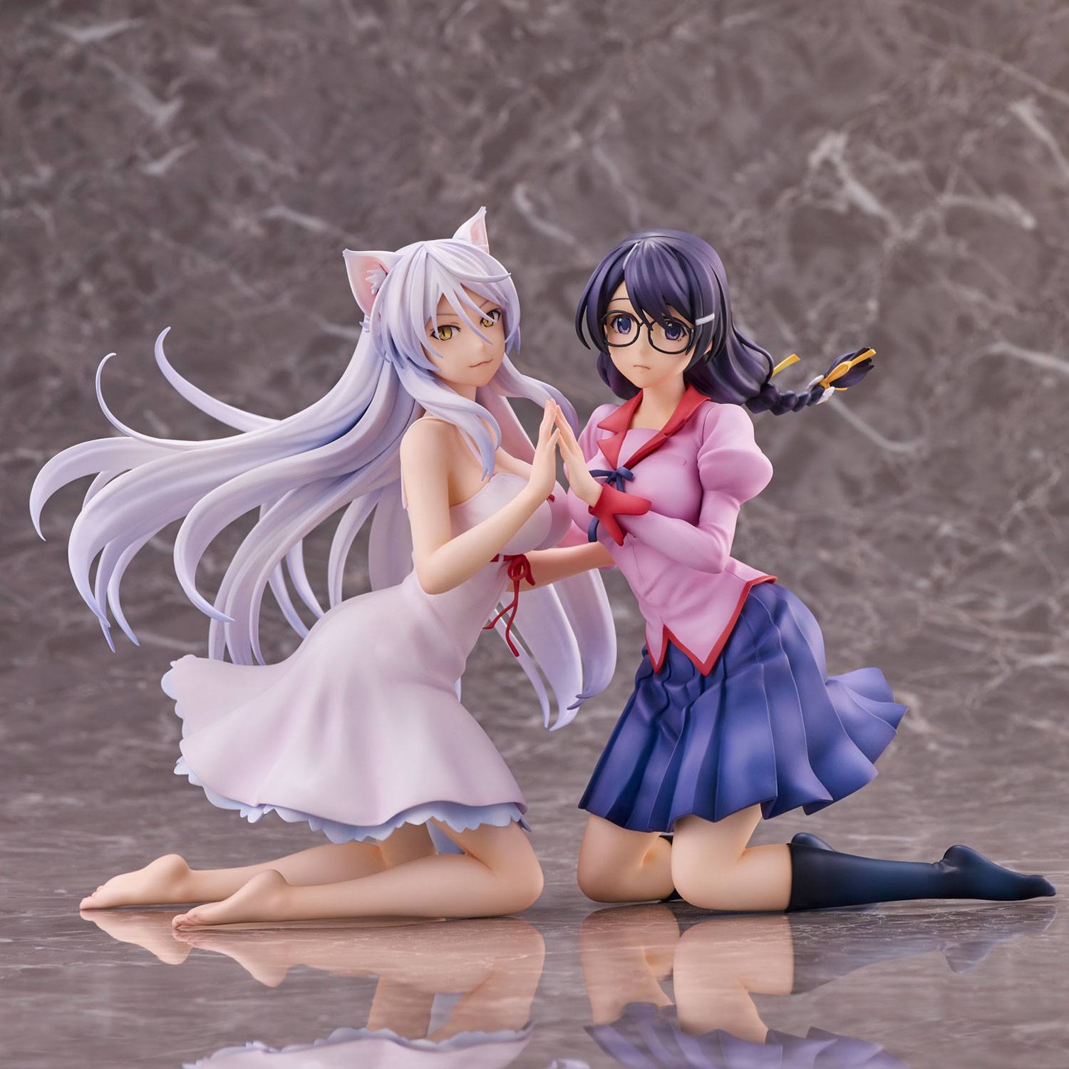 Nekomonogatari Monogatari Series PVC Figurer Tsubasa Hanekawa Set (re-run) 19 cm Union Creative