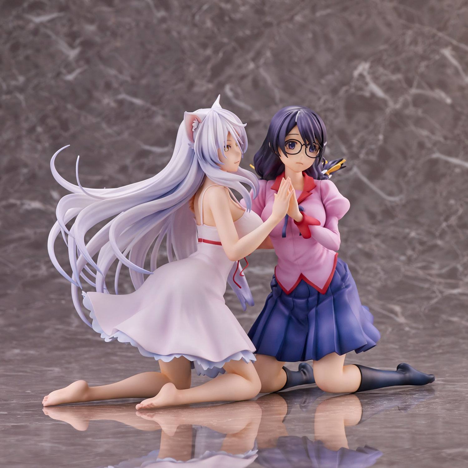 Nekomonogatari Monogatari Series PVC Figurer Tsubasa Hanekawa Set (re-run) 19 cm Union Creative
