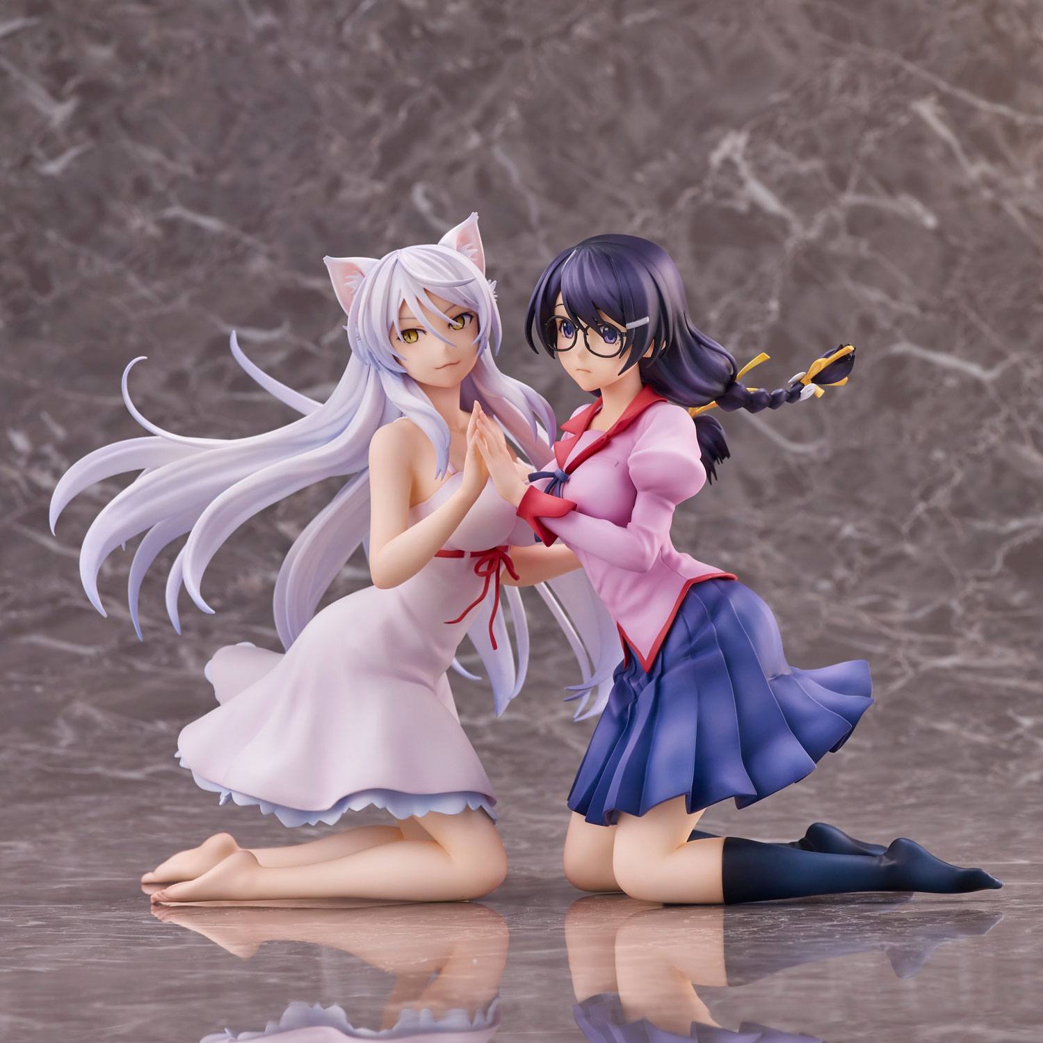 Nekomonogatari Monogatari Series PVC Figurer Tsubasa Hanekawa Set (re-run) 19 cm Union Creative
